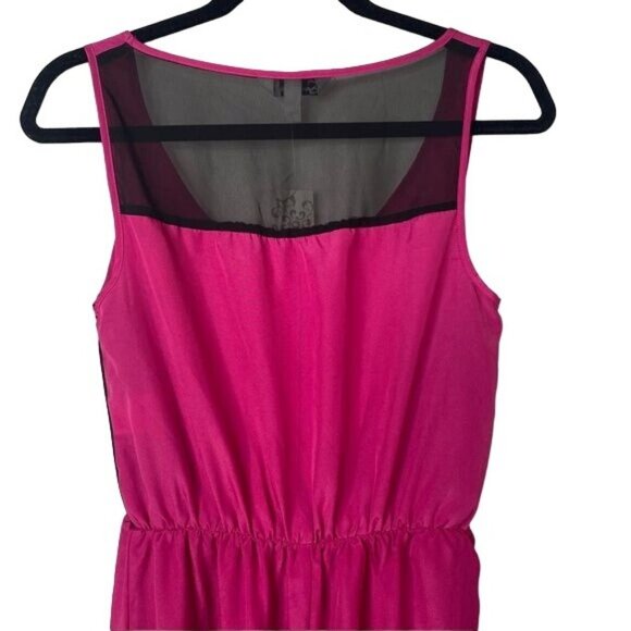 Speechless Hot Pink & Black Mesh Mini Hollow Cut Out Sides Dress Size S - Picture 6 of 9